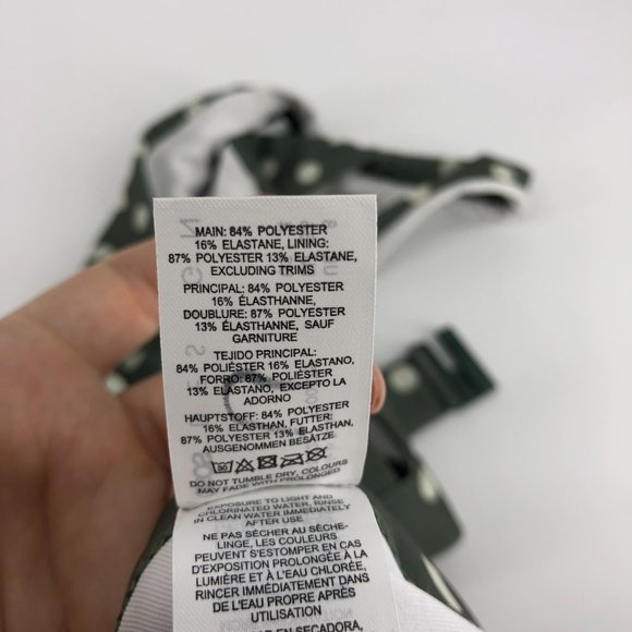 ASOS forest green polka dot bikini top NWOT *flawed* Size 6 - Picture 5 of 5